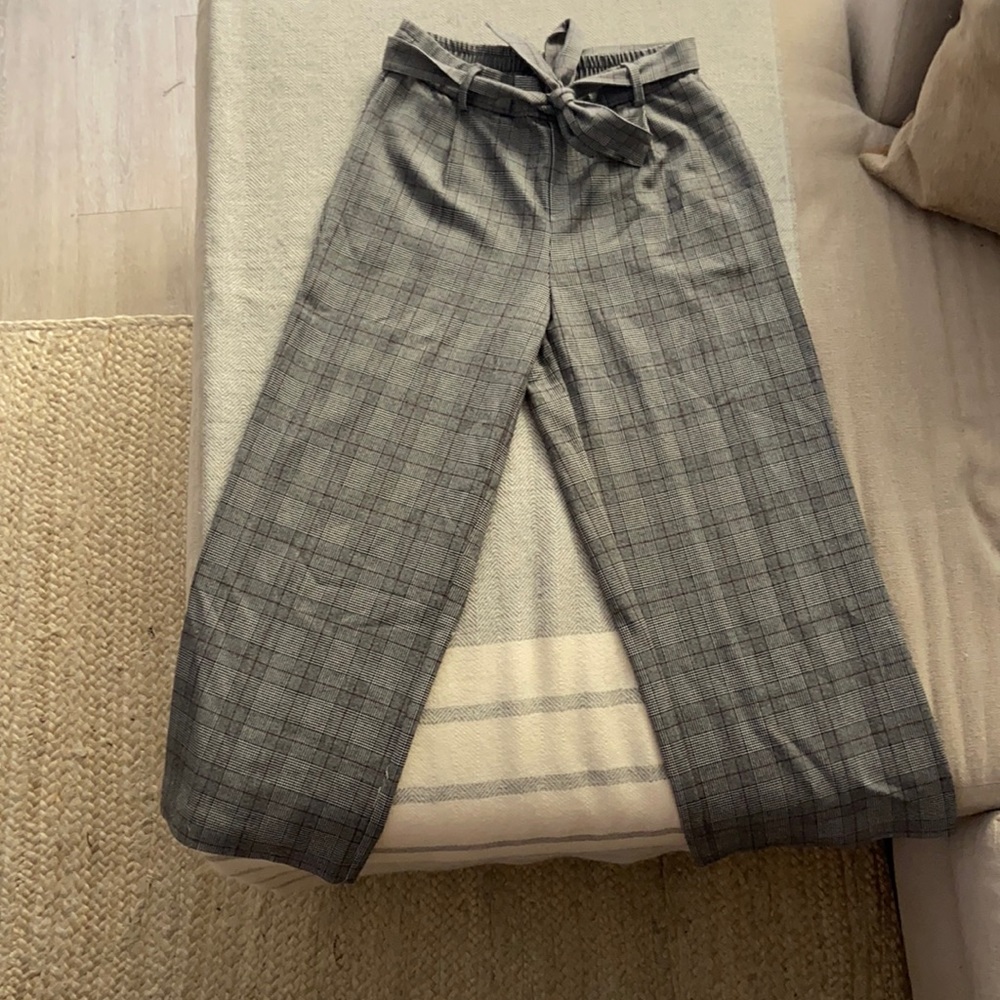 Zara wide-leg plaid pants